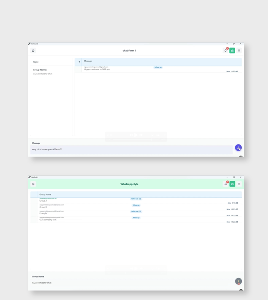 GoGoAct working view with data table